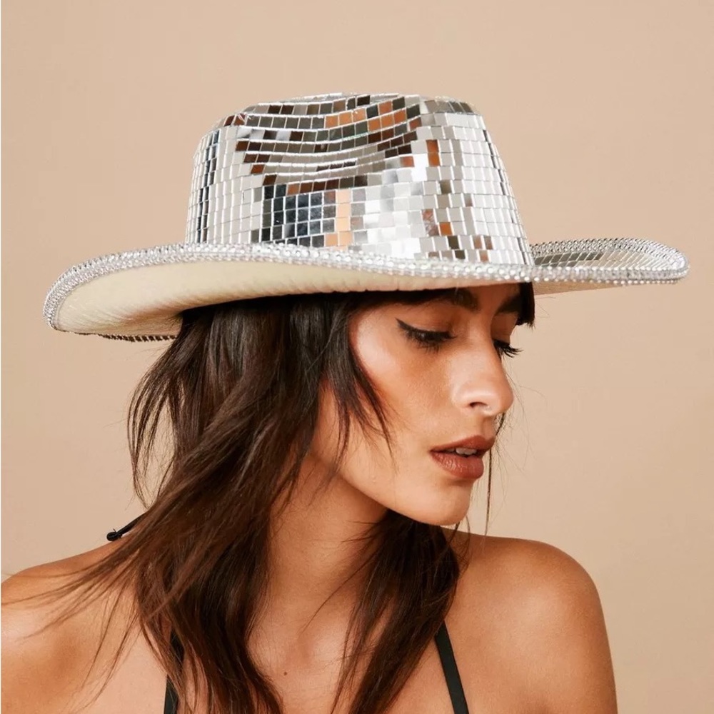 Nasty Gal Mirror Embellished Cowboy Hat